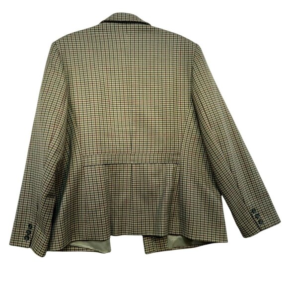 Talbots Womens Plaid Wool Jacket Size 16 Brown Cream Gingham Academia Scholar Ma - Picture 12 of 16